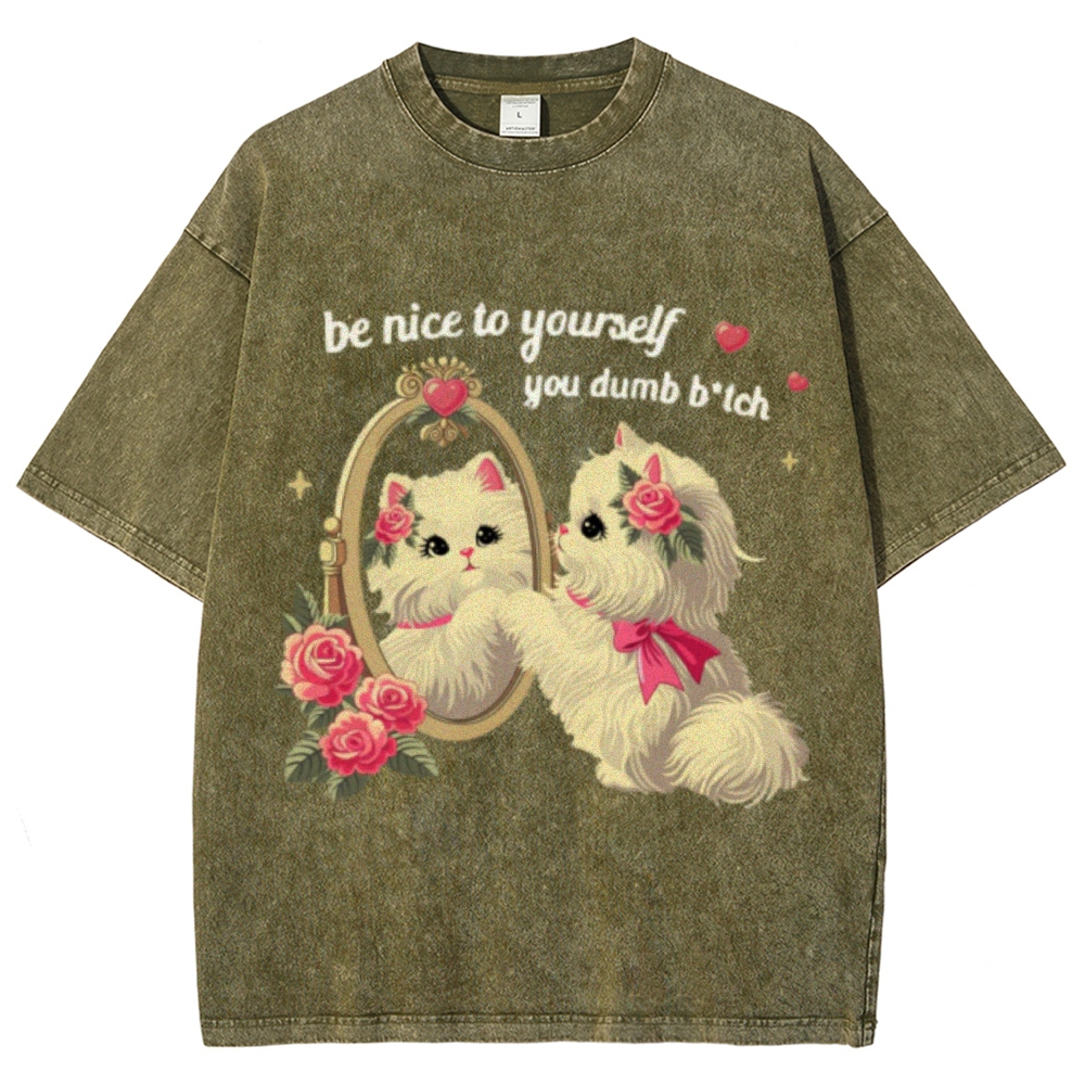 Be Nice To Yourself Unisex Vintage Washed Tee