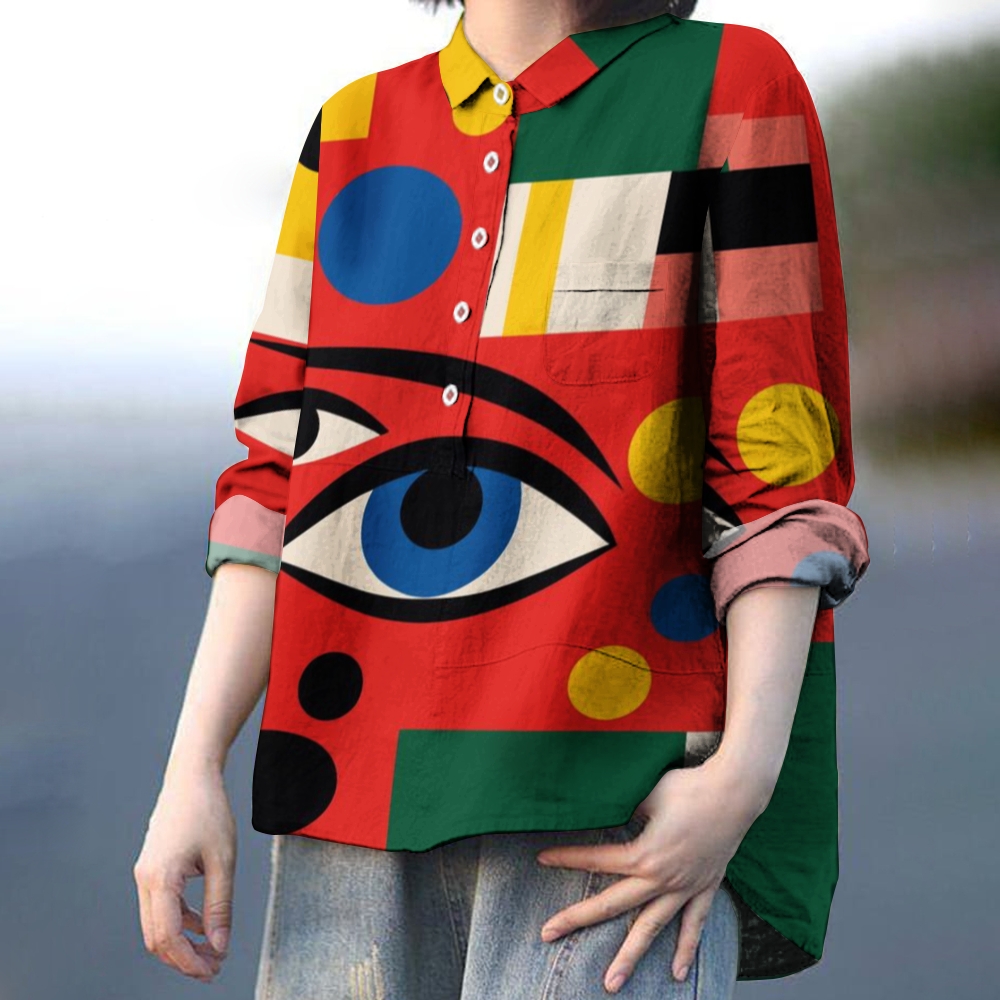 Women's Abstract Printed Casual Shirt