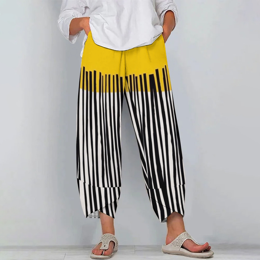 Women's Casual Stripes Printed Pants