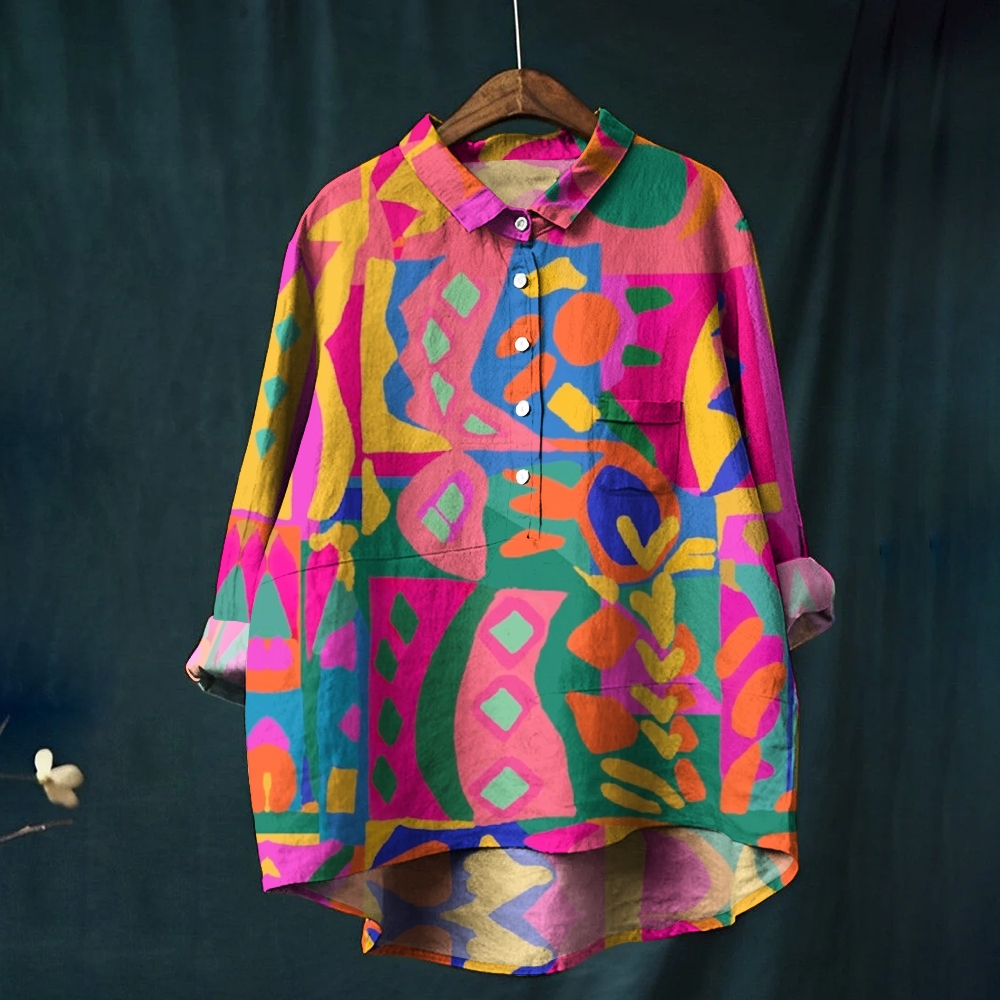 Women's Abstract Printed Casual Shirt