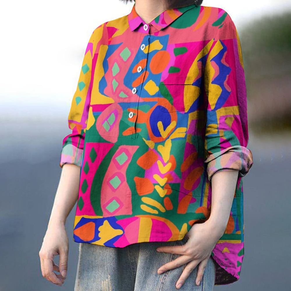 Women's Abstract Printed Casual Shirt