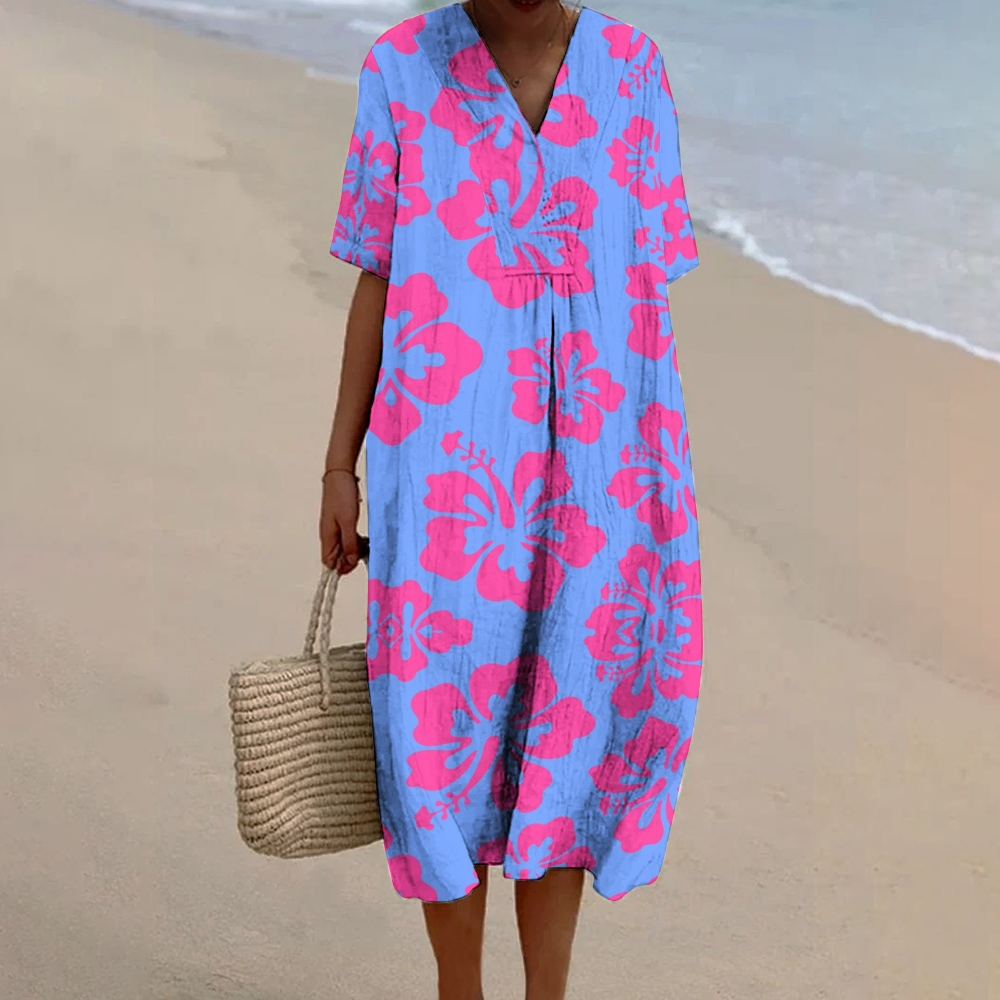 Women's   Flower  Art Print  Casual Dress