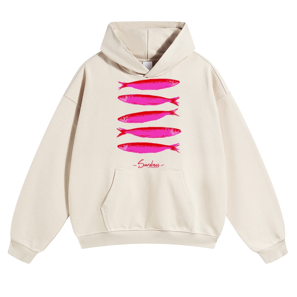Solid Pink Fish Color Hoodie
