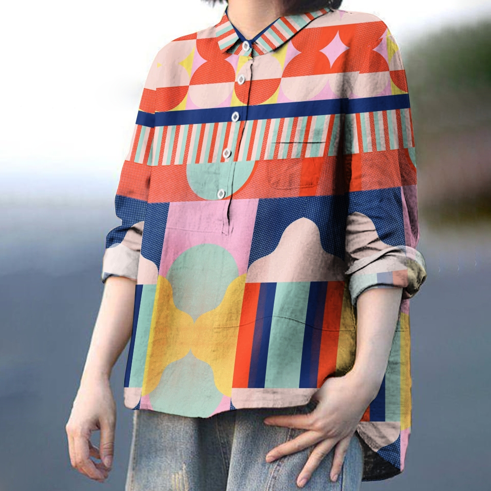 Women's Geometric Printed Casual Shirt