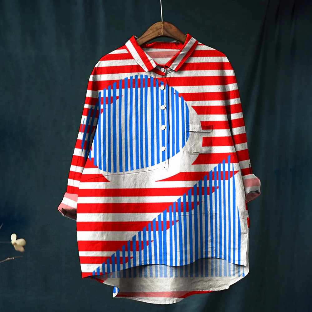 Women's Stripes Printed Casual Shirt