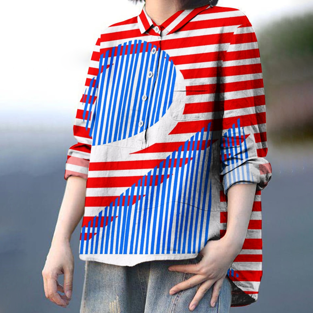 Women's Stripes Printed Casual Shirt