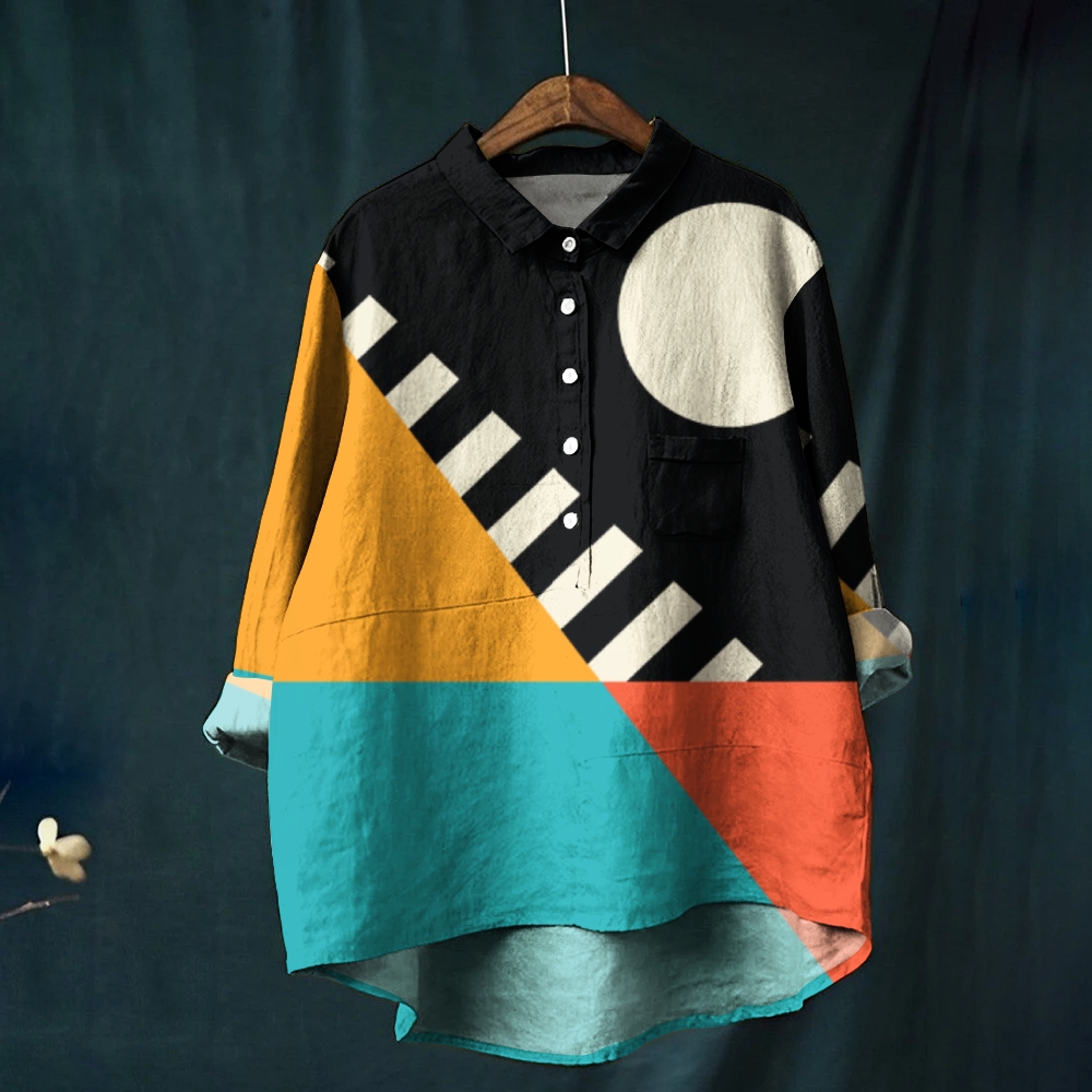 Women's Colorful Geometry Printed Casual Shirt