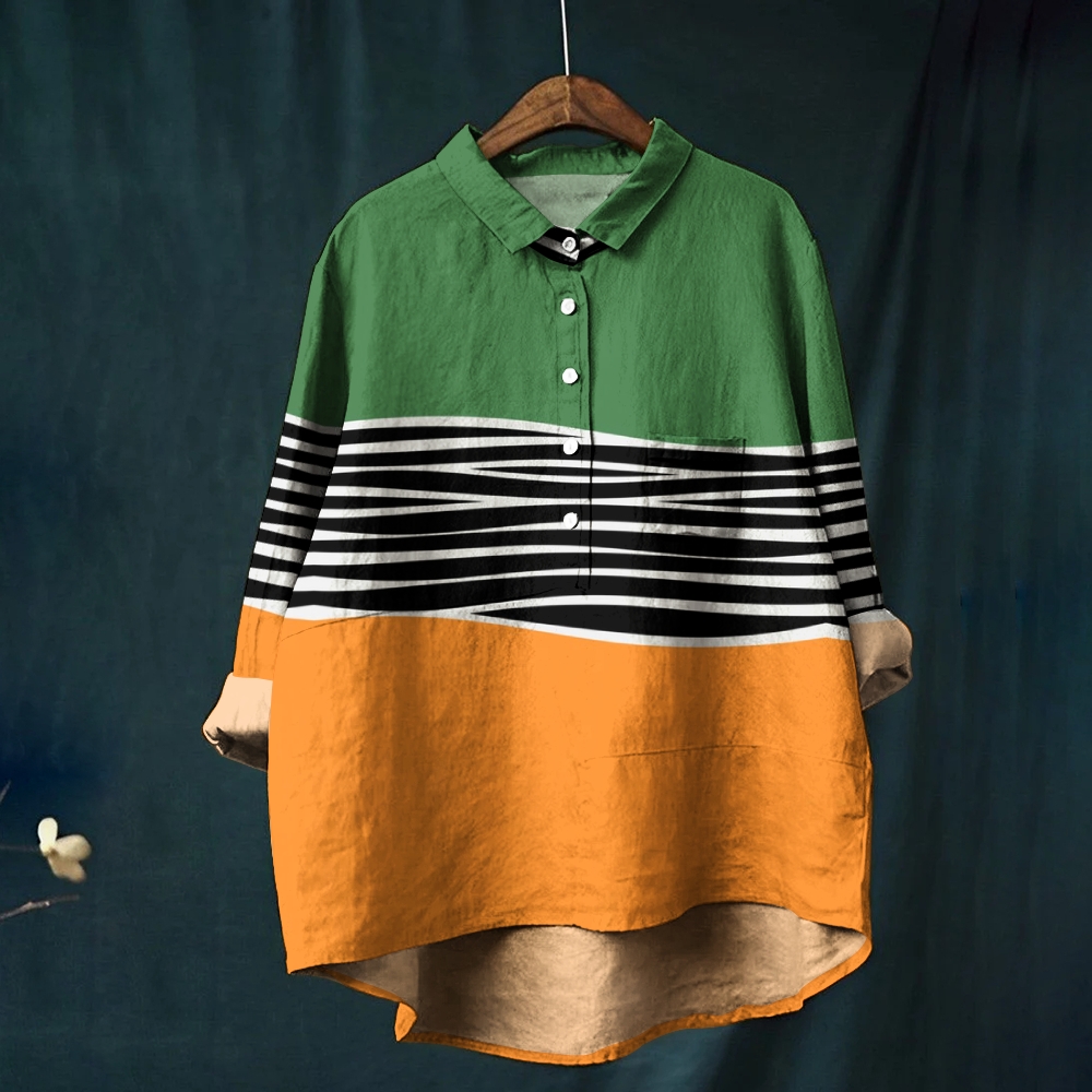 Women's Color Block Printed Casual Shirt