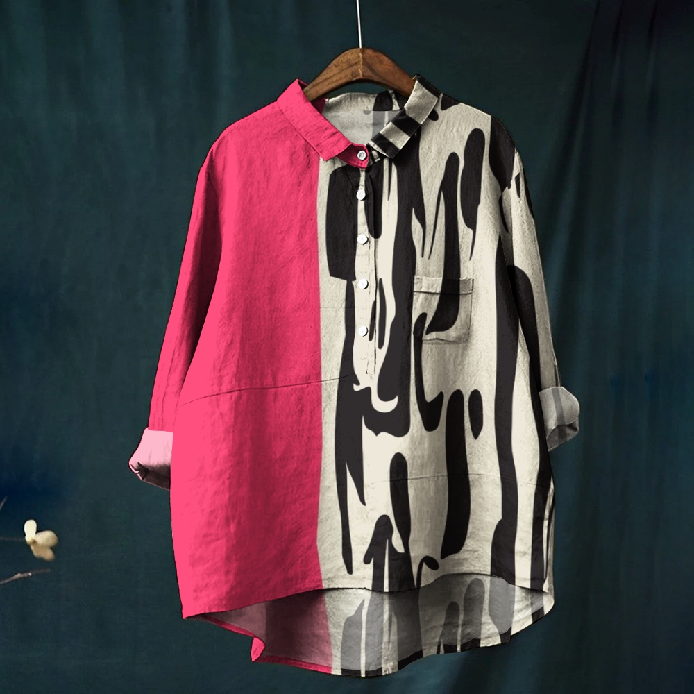 Women's Geometric Lines Printed Casual Shirt