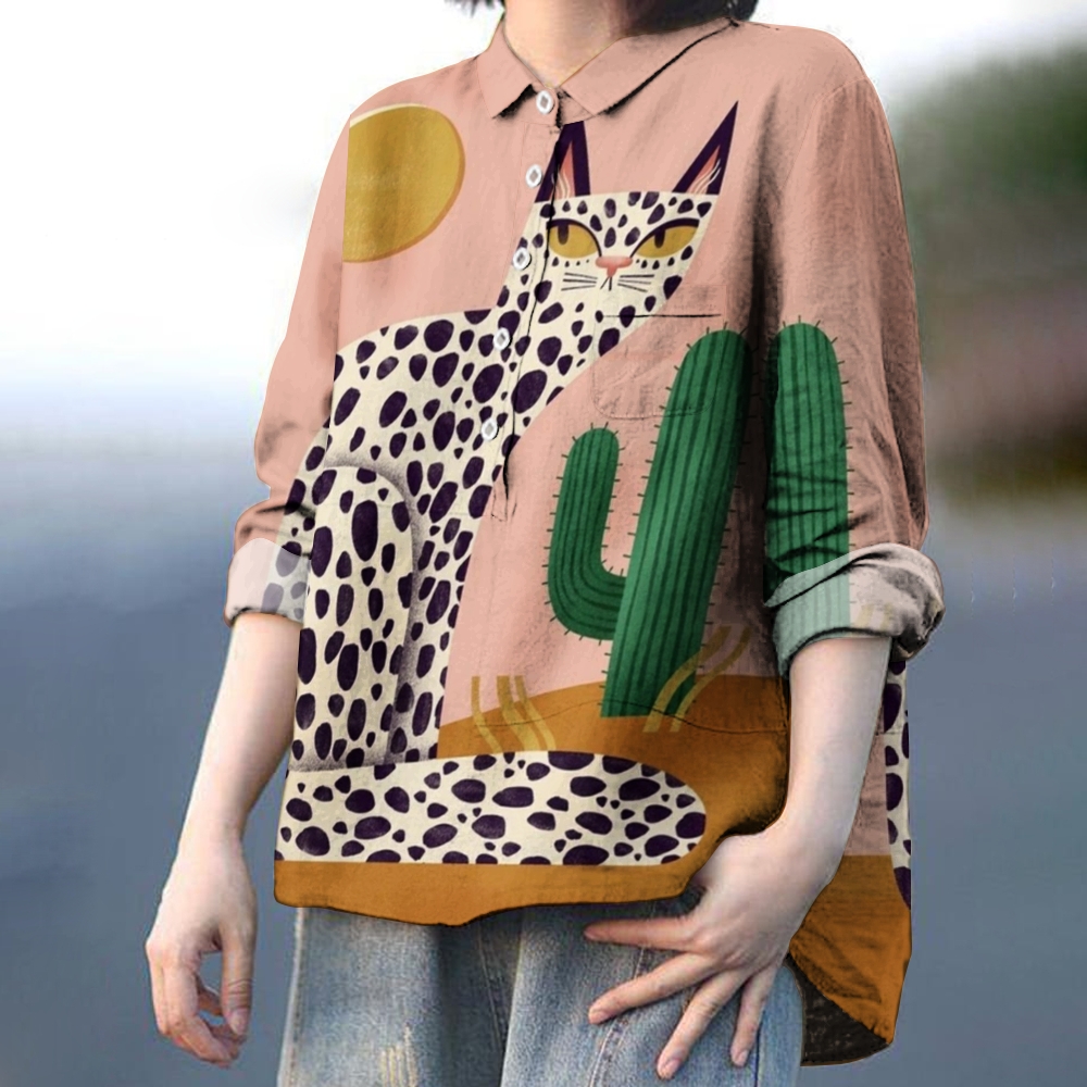 Women's Colorblock Printed Casual Shirt