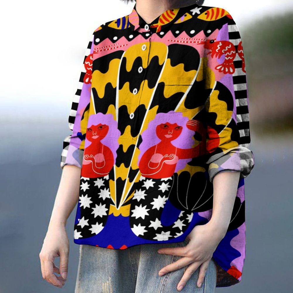 Women's Fish Printed Casual Shirt