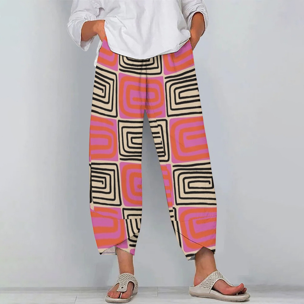 Women's Color-Block Geometry Print Casual Clothes