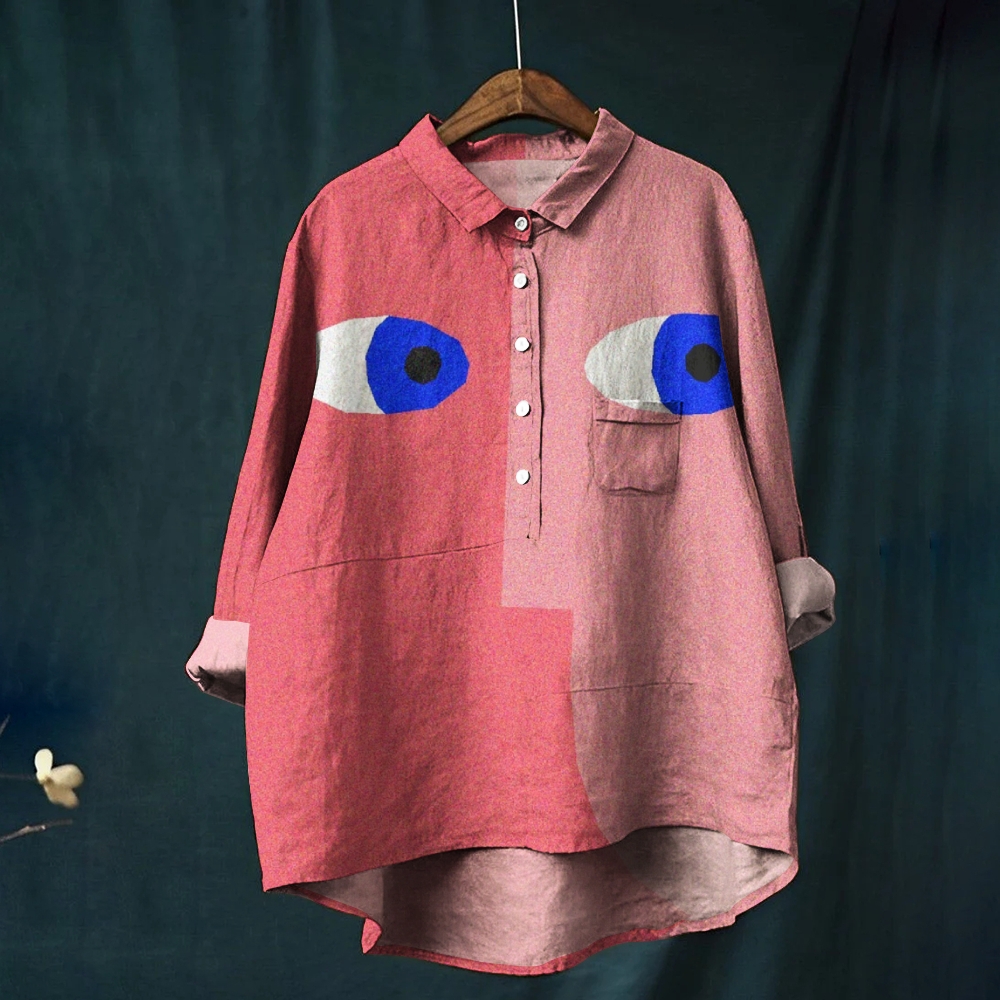 Women's Facial Expression Printed Casual Shirt