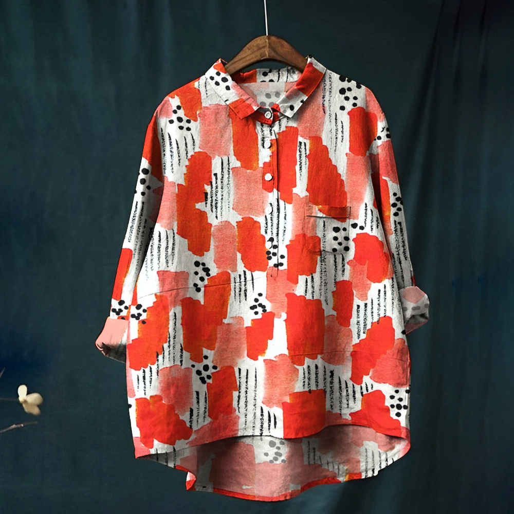 Women's Art Watercolor Printed Casual Shirt