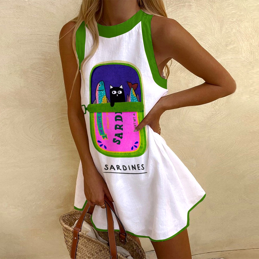 Women's Sleeveless Printed Dress