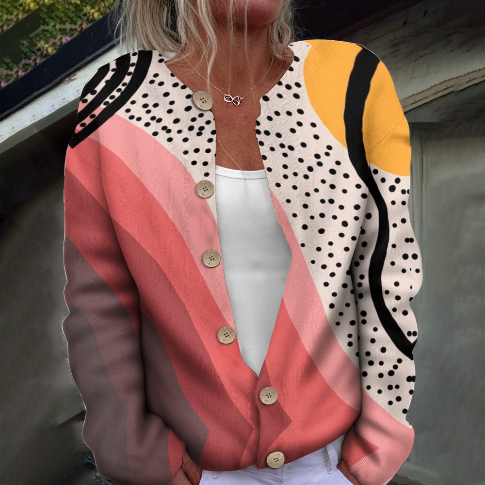 Women's Printed Casual Cardigan Sweater