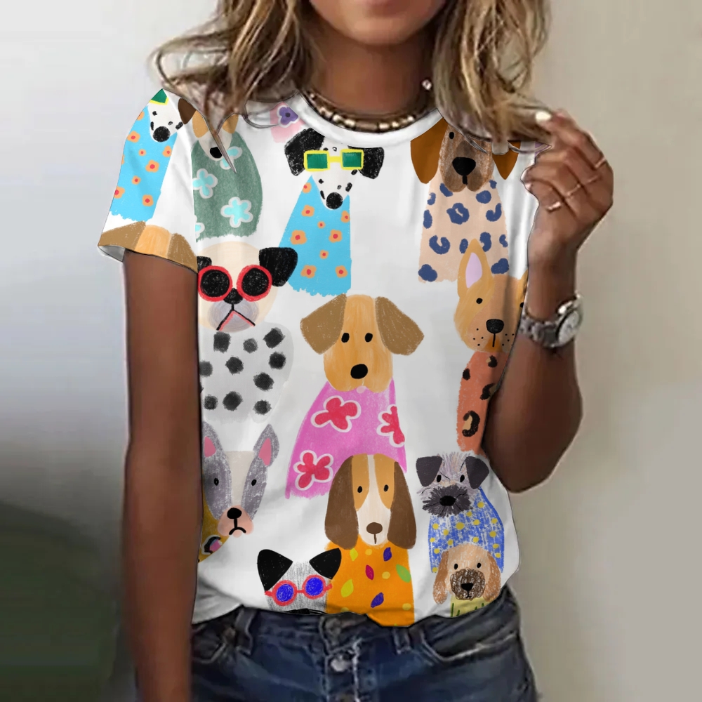 Dogs Dogs Dogs Print Casual Clothes