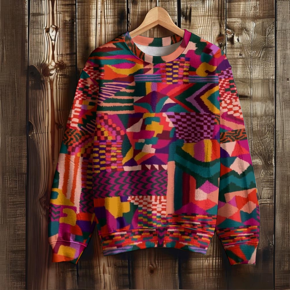 Unisex Abstract Art Geometry Printed Sweatshirt