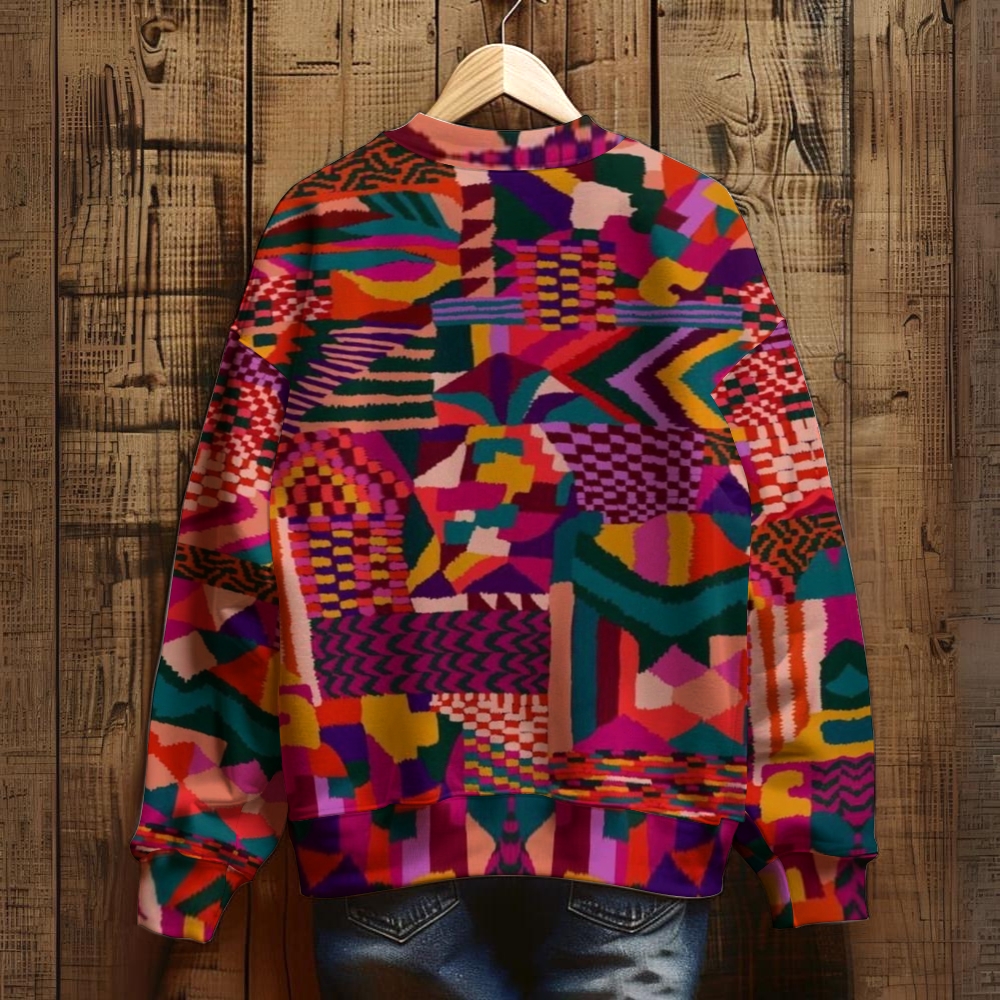 Unisex Abstract Art Geometry Printed Sweatshirt