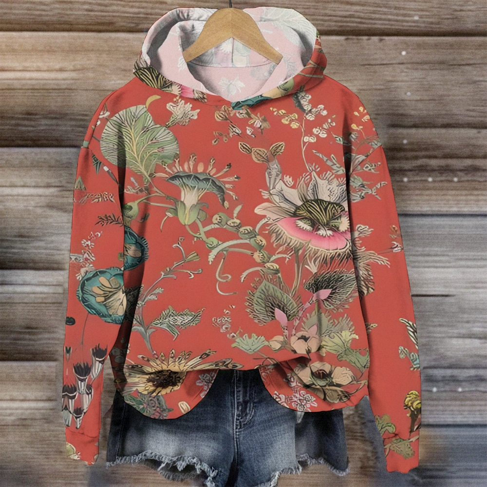 Women's Casual Printed Long Sleeve Hoodie