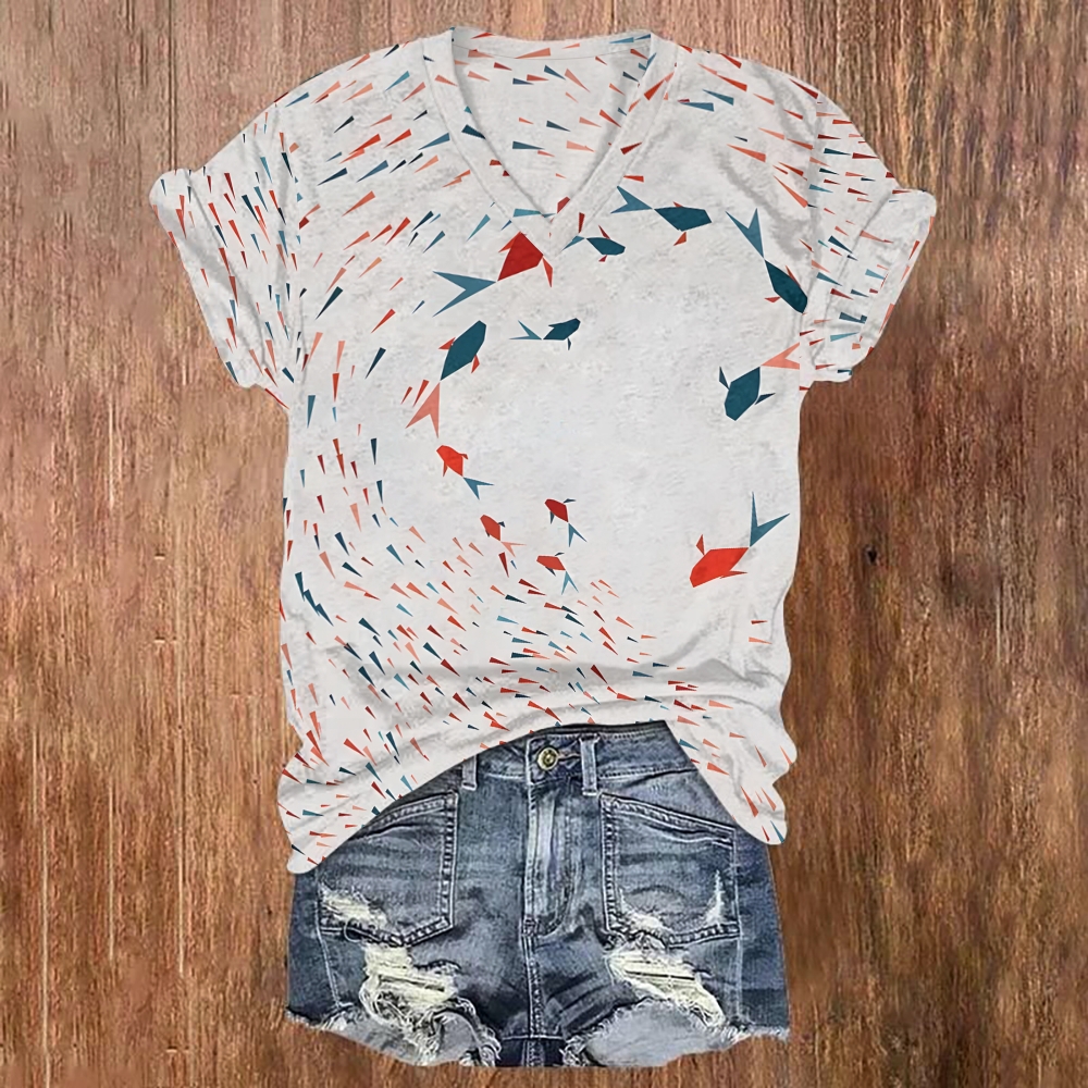 Women's V-neck Short Sleeve T-shirt