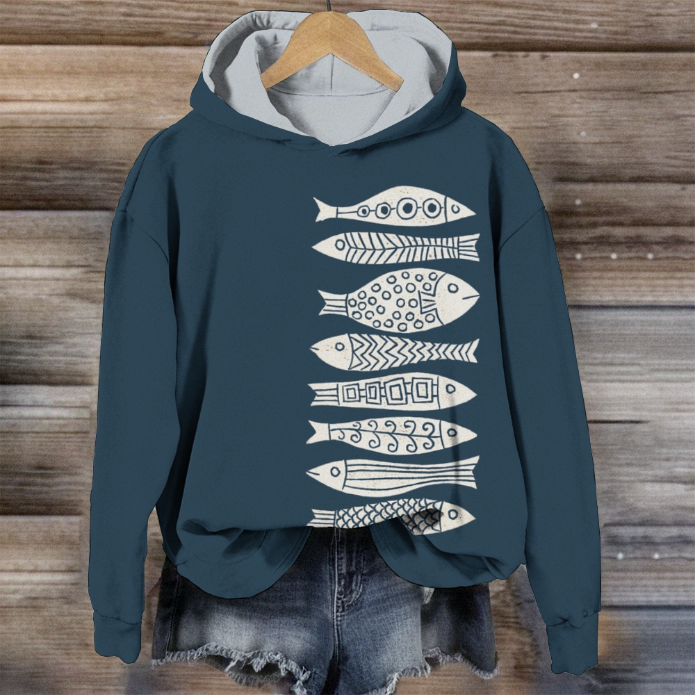 Women's Casual Printed Long Sleeve Hoodie