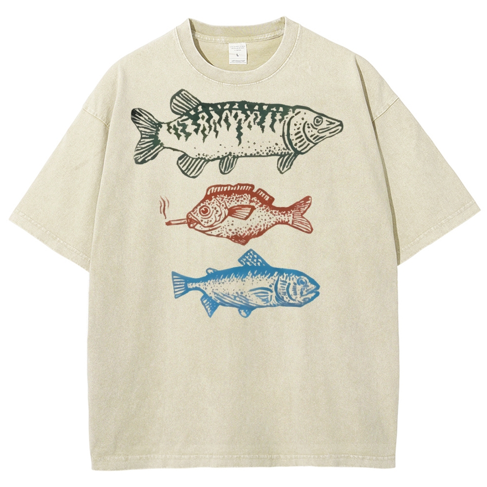 Unisex Printed Washed Tee