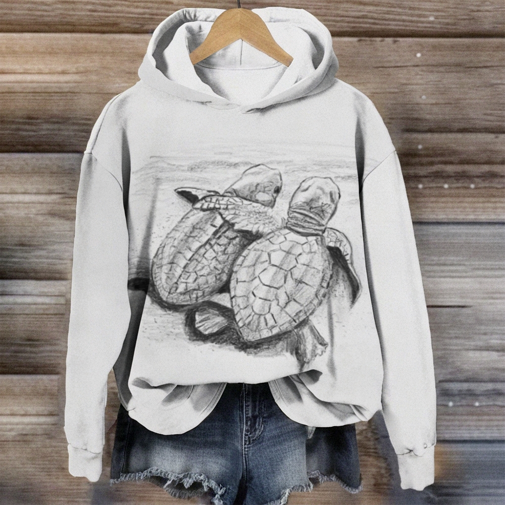 Women's Casual Printed Long Sleeve Hoodie