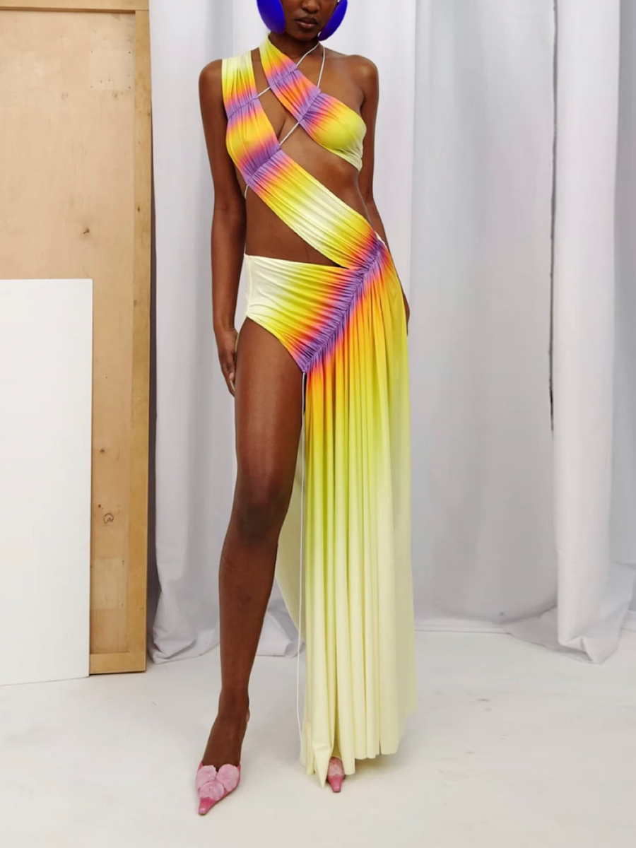 Sexy Gradient Color Beach Dress