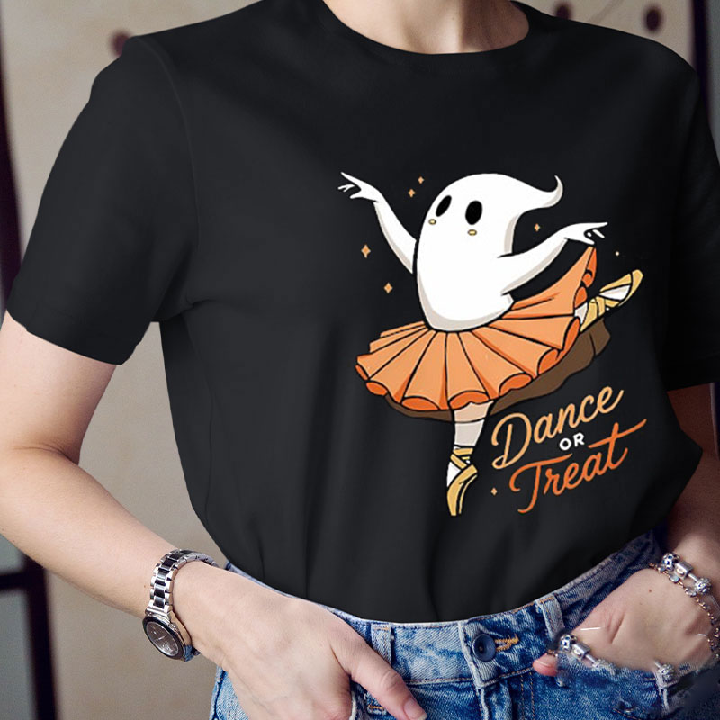 Dance Or Treat Ghost Halloween Teacher T-Shirt