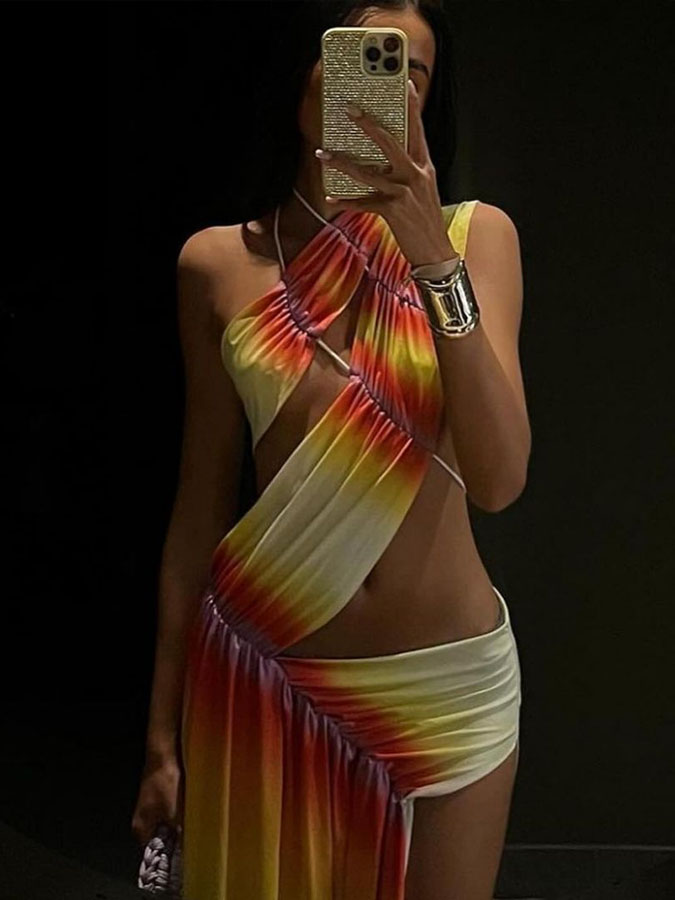 Sexy Gradient Color Beach Dress