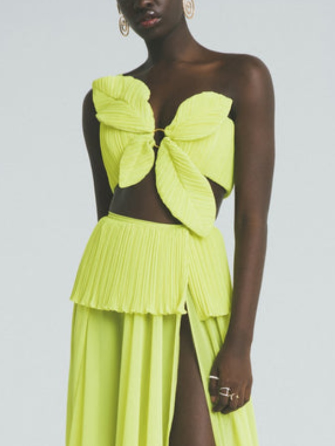 Beach Vacation Solid Color Swimsuit And Skirt