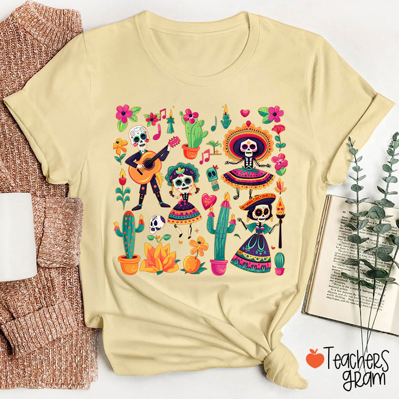 Day Of The Dead Floral Spanish Teacher T-Shirt