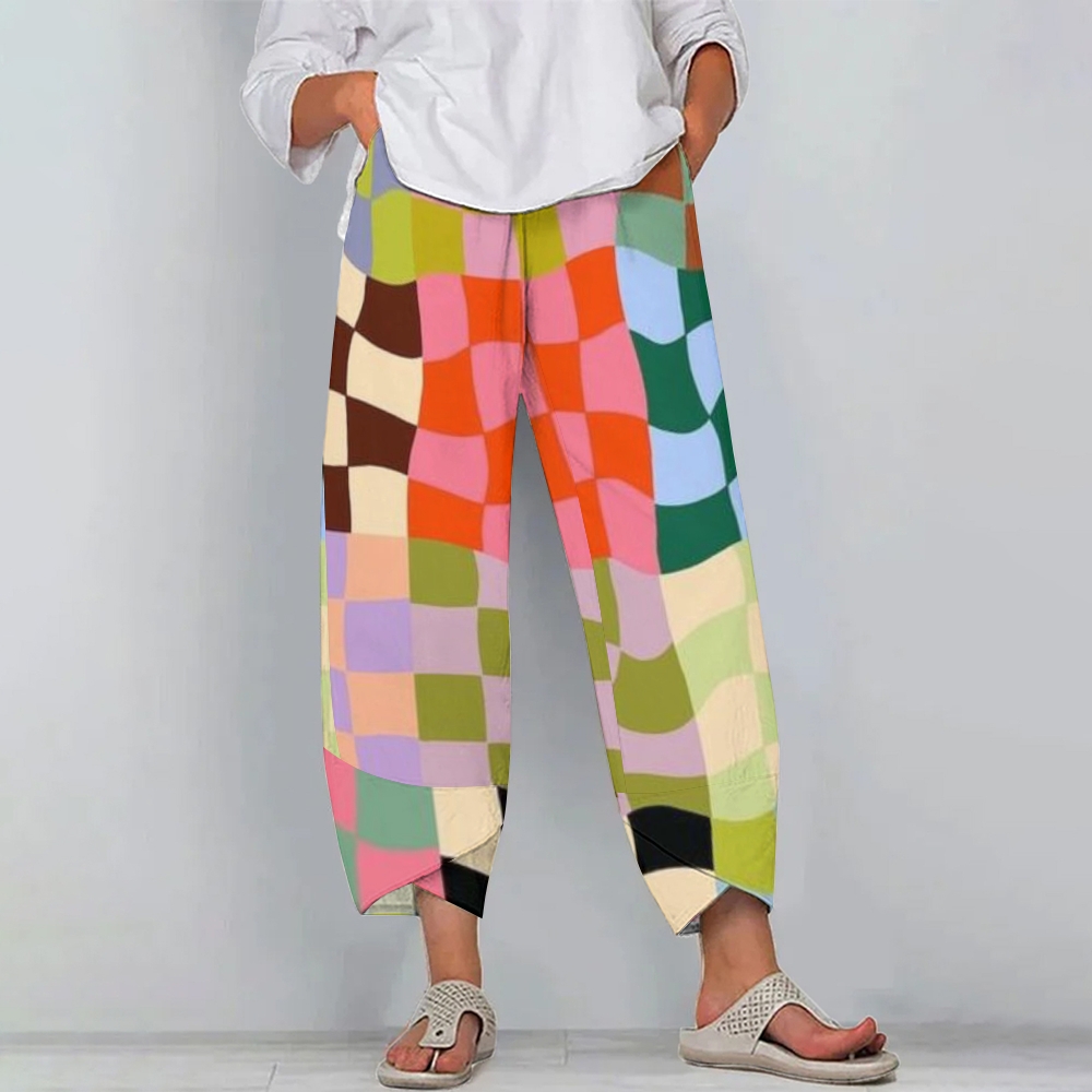 Women's Plaid Colorblock Print Casual Clothes