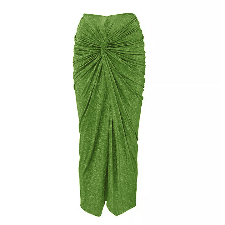 High Collar Halter Neck Hollow One Piece And Skirt