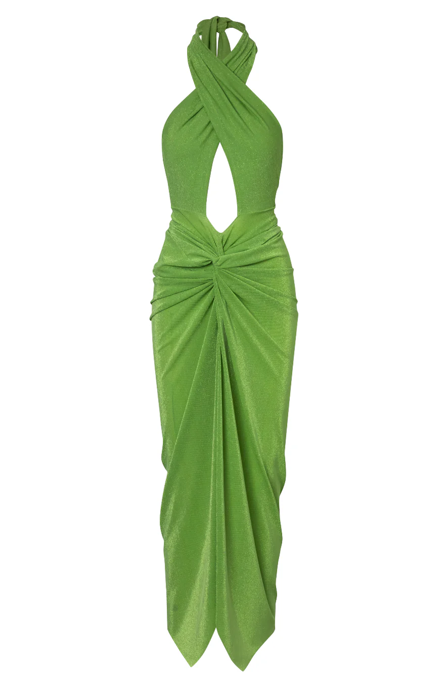 High Collar Halter Neck Hollow One Piece And Skirt