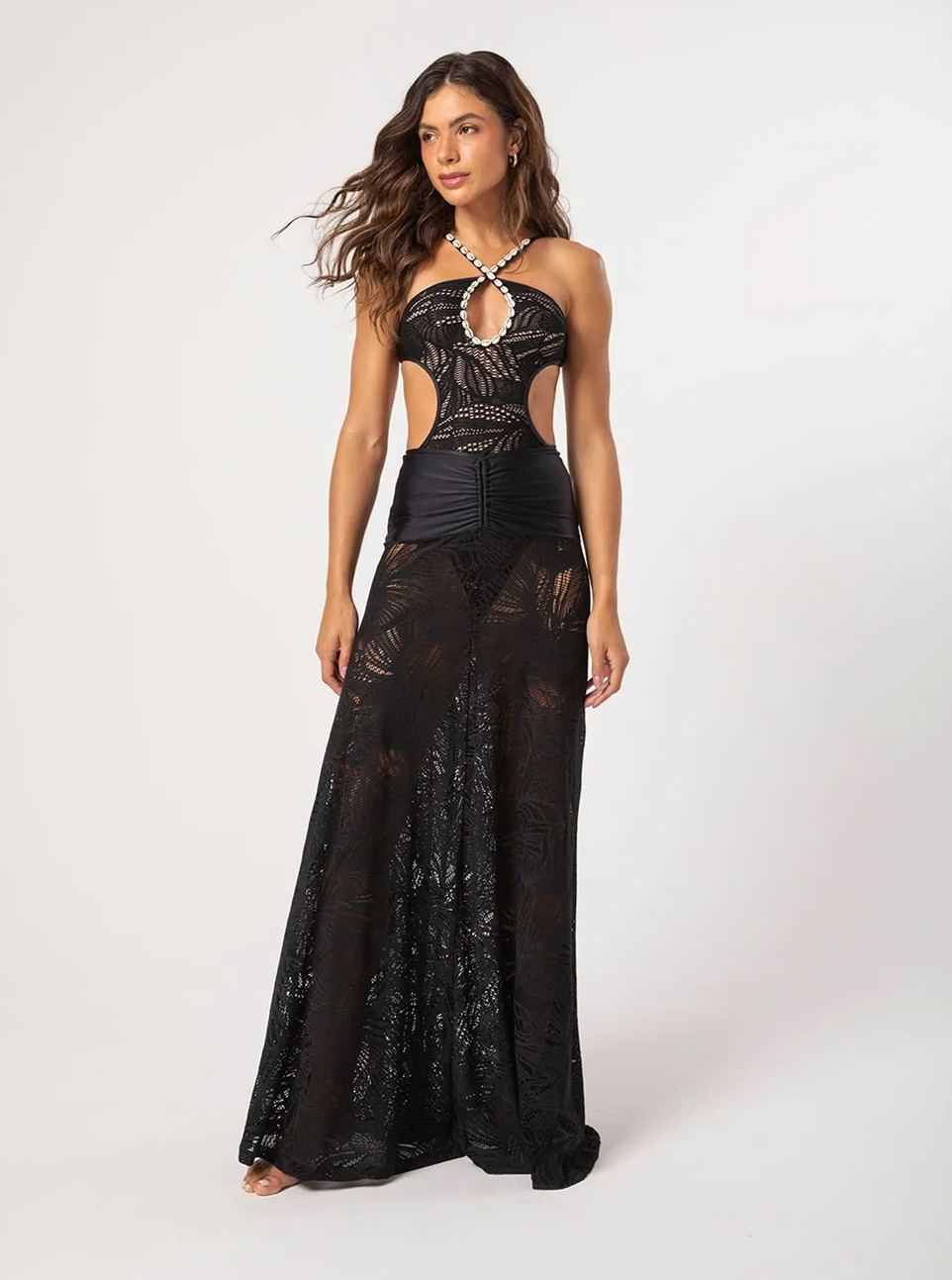  Beach Floral Print Swimsuit And Cover-Up