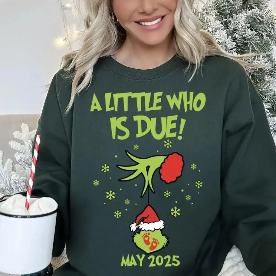 Custom Christmas Pregnancy Announcement Sweatshirt
