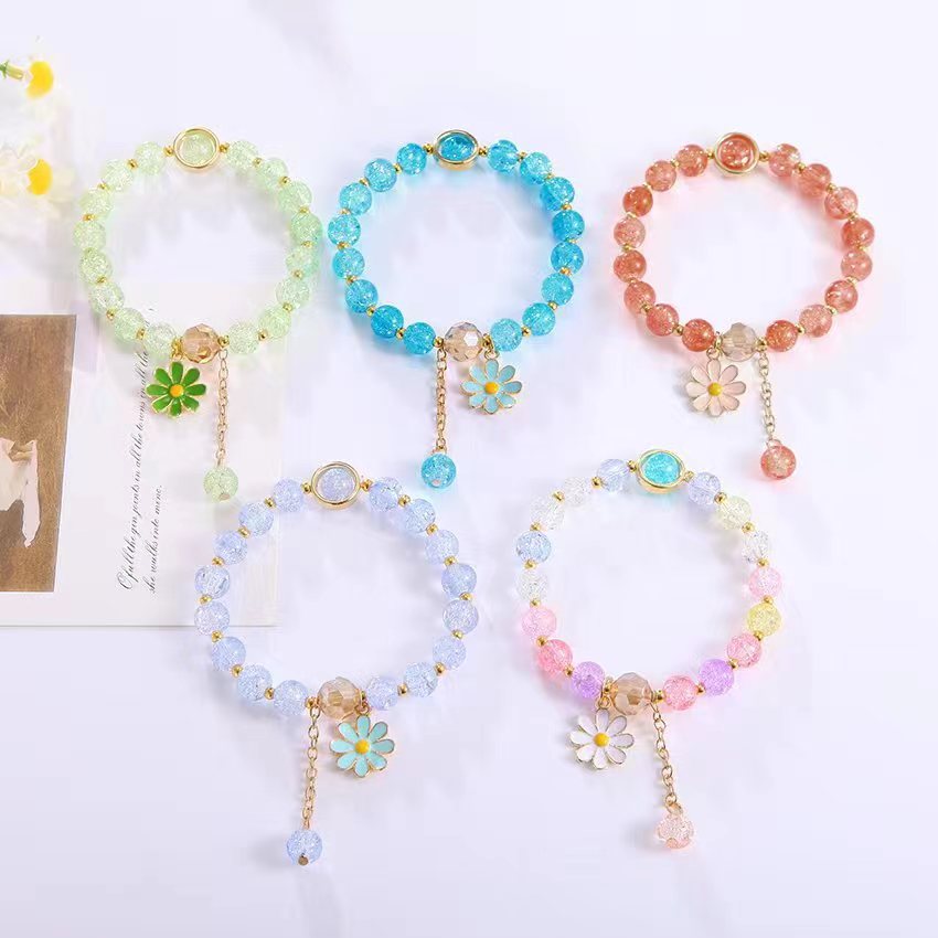 10pcs girl's colorful glass wristband : daizy