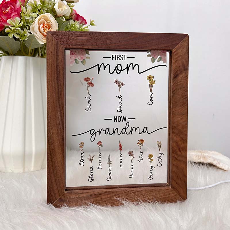 First Mom Now Grandma - Personalized Acrylic Plaque Frame