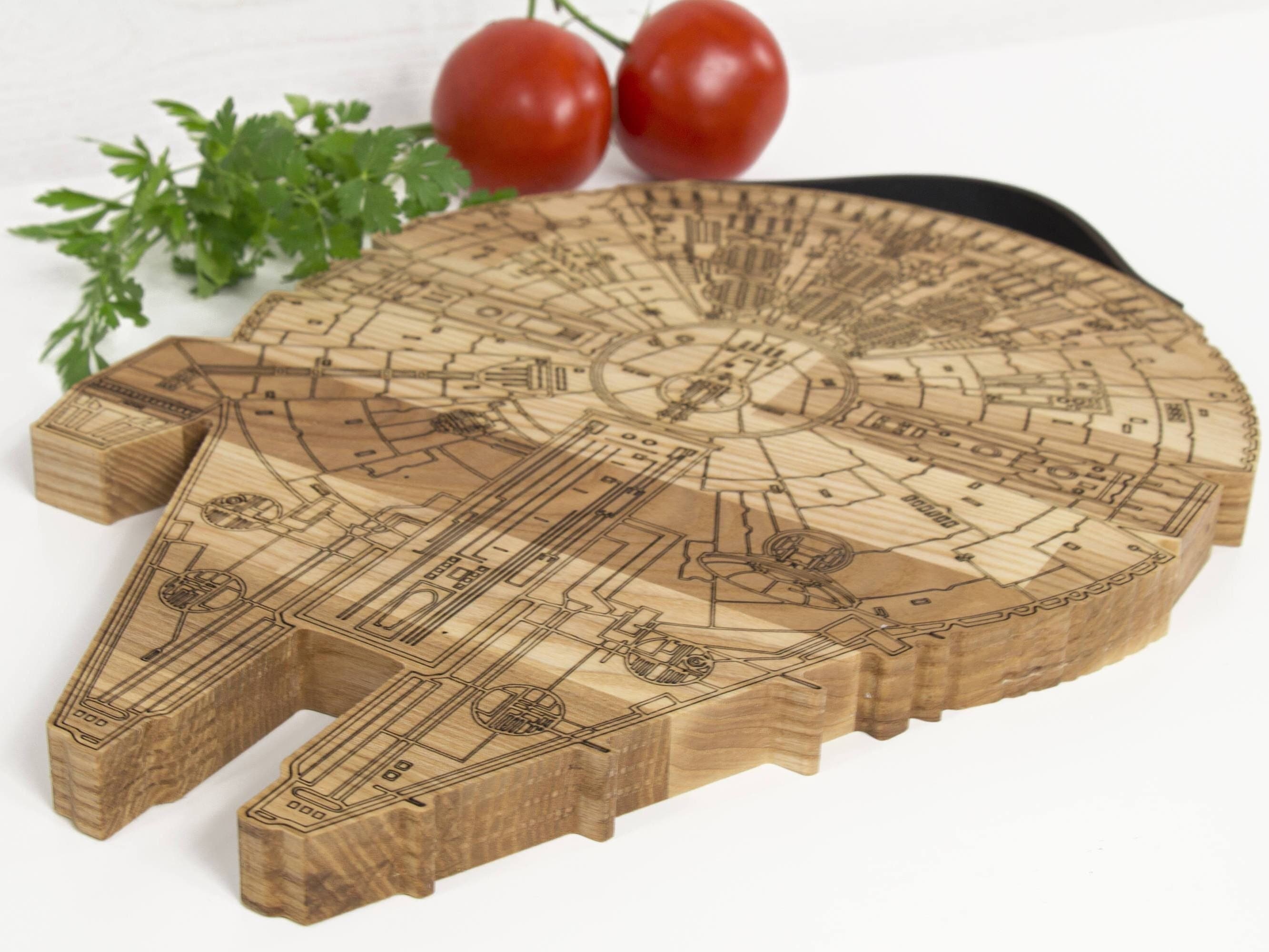 Wooden Millennium Falcon Cutting Board