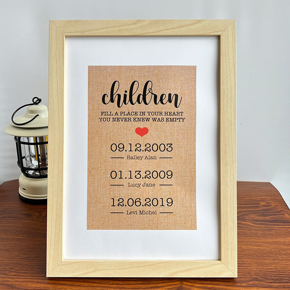 FILL A PLACE IN YOUR HEART Personalized Names Frame
