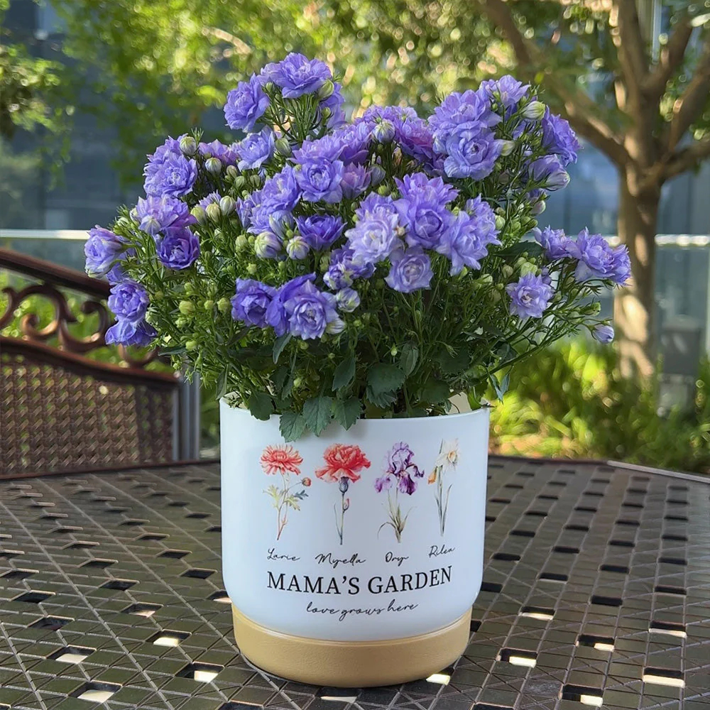 3D Print Customized Birth Flower Pot Mom's Garden is Her Children