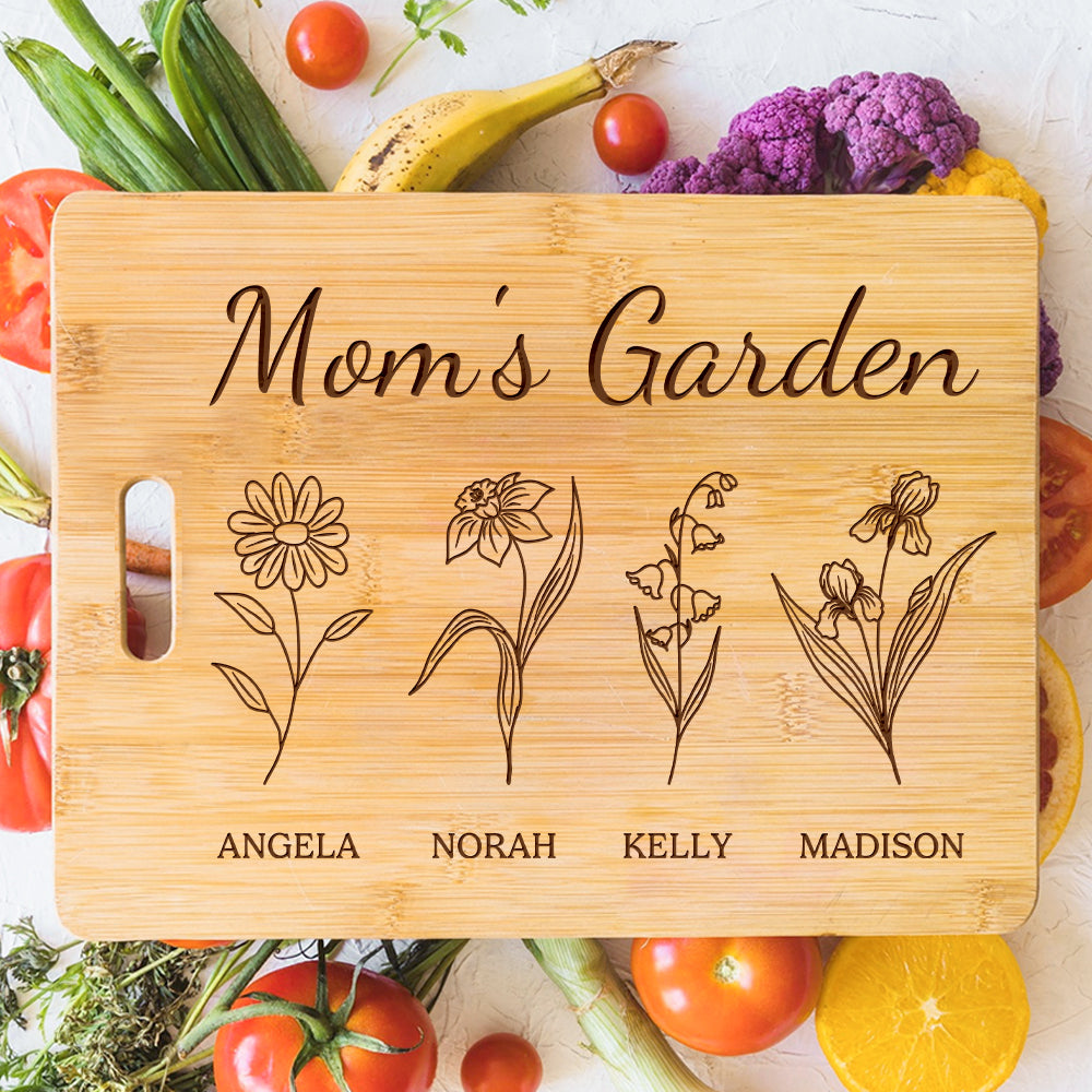 Mom's Garden is Her Children Customized Cutting Board