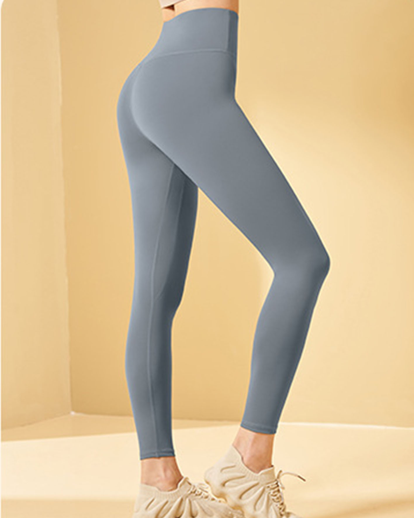 Pantalones de yoga para correr de secado rápido con tope de melocotón de alta primavera
