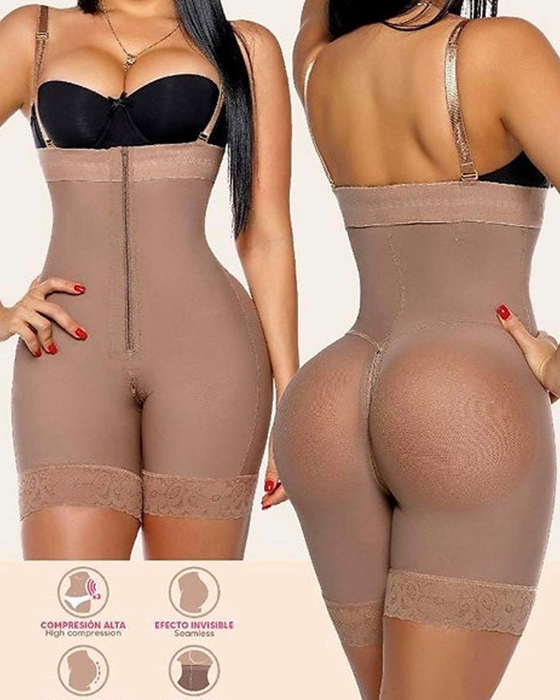 Pantalones de plástico con levantamiento de cadera y cintura alta con correas desmontables