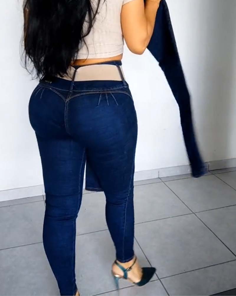 Vaqueros ajustados de cintura alta