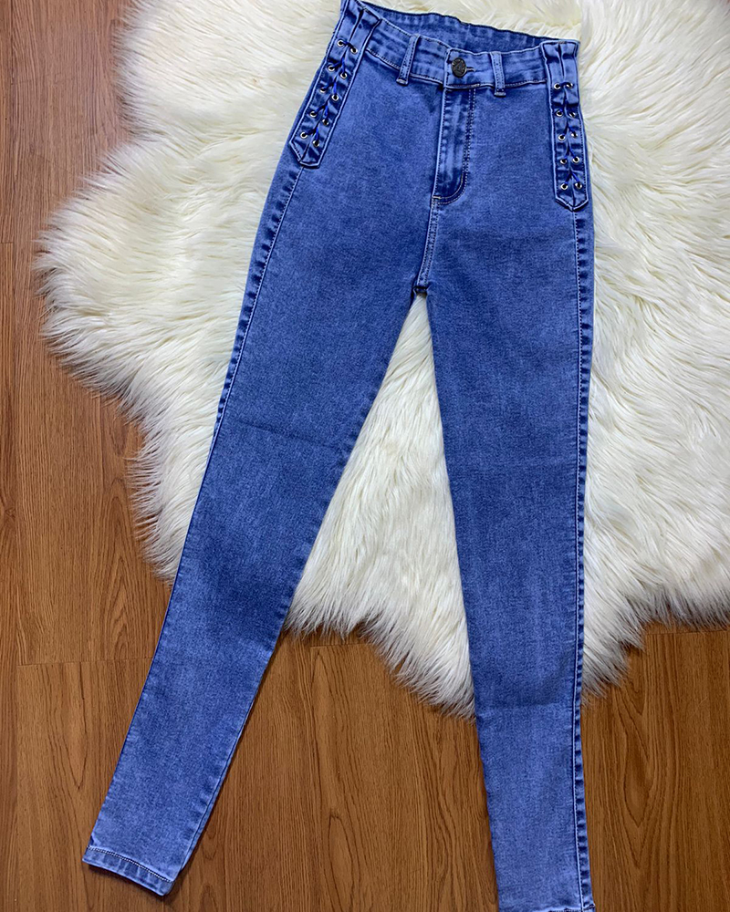 Light Blue Braided Jeans