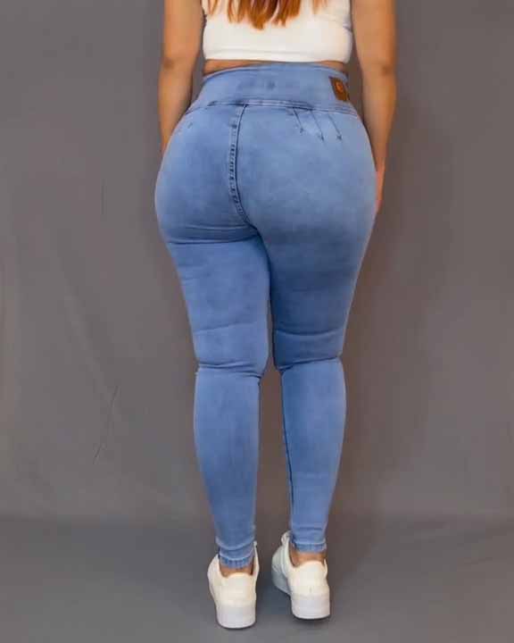 Vaqueros pitillo con cremallera lateral