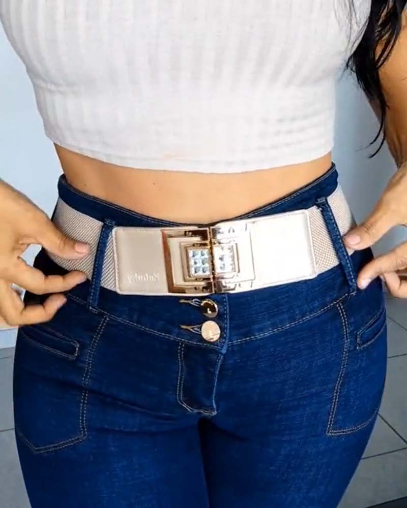 Vaqueros ajustados de cintura alta